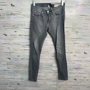Rag & Bone Women's Skinny  Slim Gray Wash Buxton Stretch Jeans Mid RIse Size 25